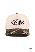 Jesus Fish Symbol Two Tone Cotton Cap