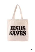 Jesus saves tote bag