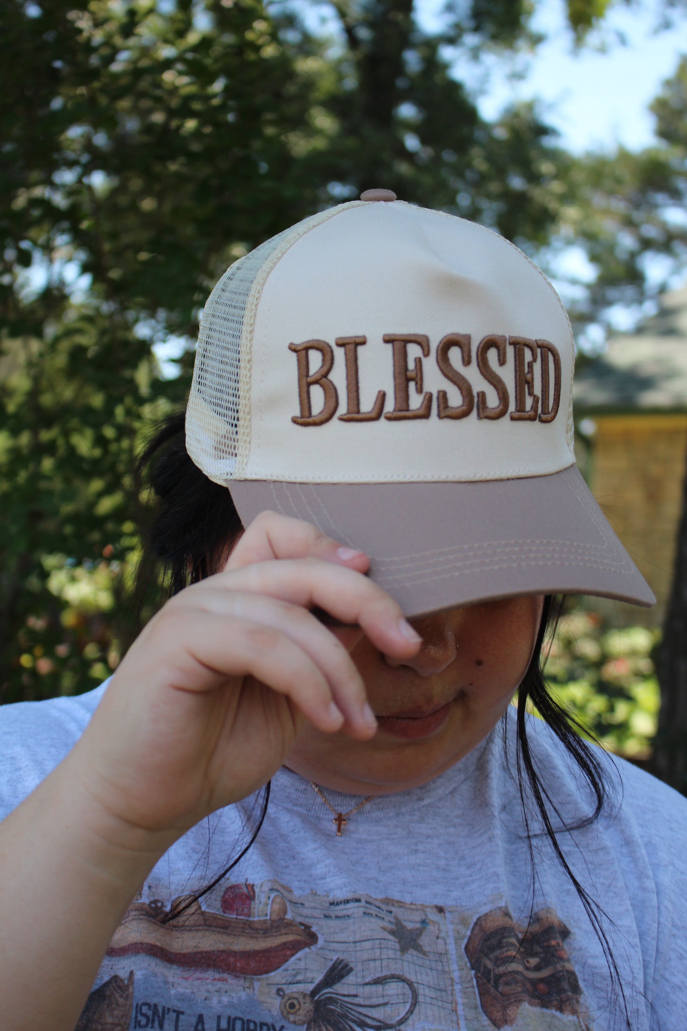 Blessed Two Tone Mesh Snapback Hat