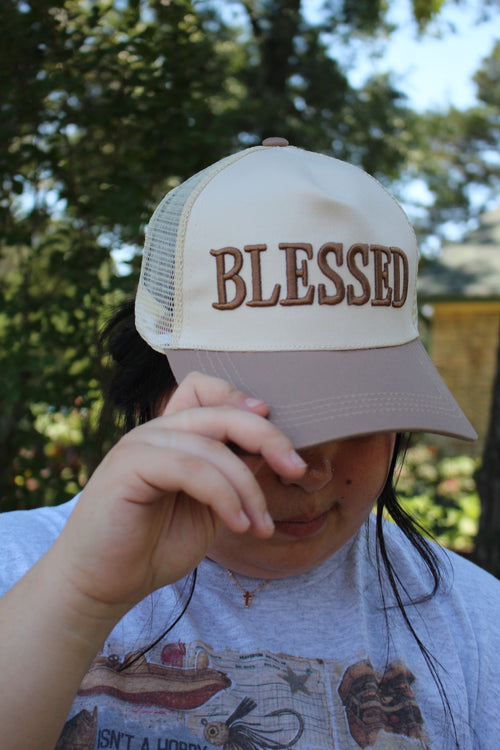 Blessed Two Tone Mesh Snapback Hat