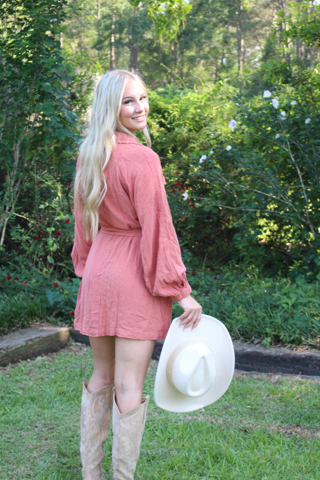 Rust Button Down Dress