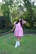 Pink Ruffle Sleeve Dress