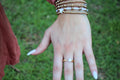 14K Gold Filled Shell Pearl Solitaire Wrap Open Ring
