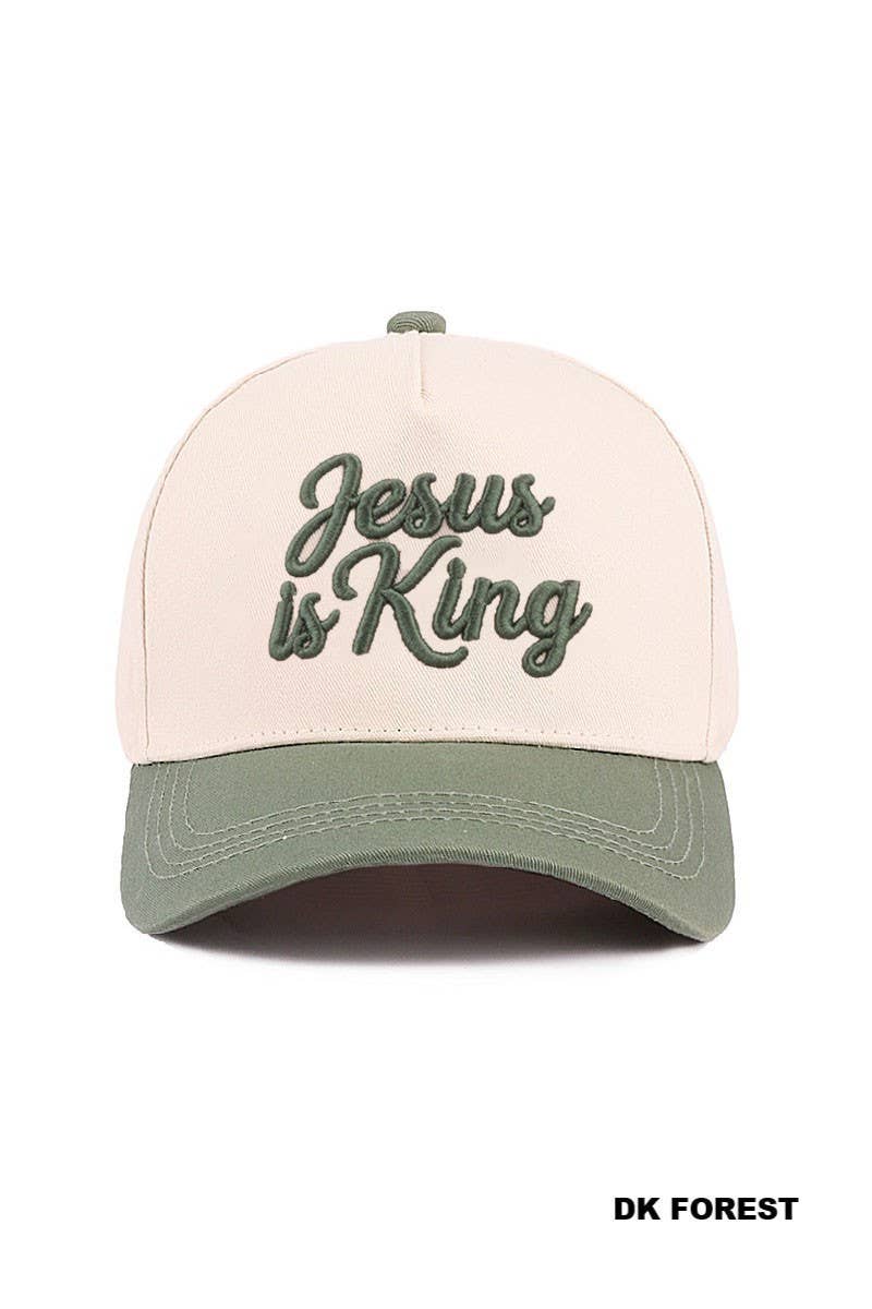 Jesus Is King Two Tone Cotton Hat