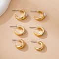Pearl & Baguette Huggie Hoop Trio Earring Set